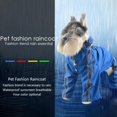 thumbnail image 2 of Imperméable pour Grand Chien, Combinaison Imperméable Ajustable pour Animal, Manteau de Pluie Léger à Capuche avec Bande Réfléchissante, Bleu, 2 of 5
