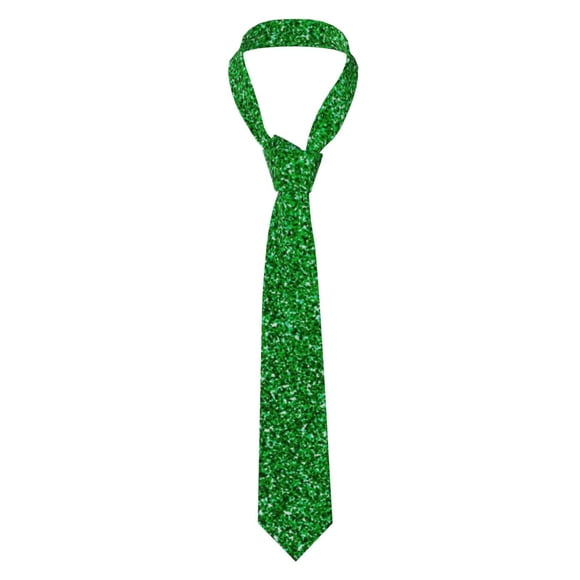 Cauagu Green Sparkling Shiny Pattern Men's Silk Ties 4.7"Necktie for Men Formal Ties Business Necktie Men's Wedding Fashion Accessory
