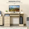 thumbnail image 4 of HOMCOM Computer Desk Modern Workstation Desk w/ Shelf Drawer Natural, 4 of 10
