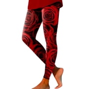 Ketyyh-chn99 Women Leggings Lounge Pants Women Valentine's Day Print Tights Leggings Control Yoga Sport Leggings for Women Leggings Wine,XL