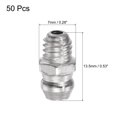 thumbnail image 2 of Unique Bargains Nickel-Plated Iron Straight Hydraulic Grease Fitting M6 x 1mm Thread 50 Pack, 2 of 5