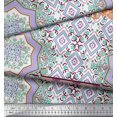 thumbnail image 2 of Soimoi Poly Georgette Fabric Check & Mandala Patchwork Print Fabric by the Yard 52 Inch Wide, 2 of 3