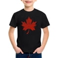 thumbnail image 1 of QUOTAY T-Shirt Graphique Fête du Canada Imprimé Manches Courtes Col Rond Tee pour Garçons Tenue Décontractée de Tous les Jours École Activités Extérieures Âges 3-13 Ans Hauts, T-Shirts et Chemises pour Garçons Noir_004,150, 1 of 4