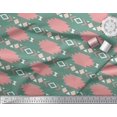thumbnail image 2 of Soimoi Green Heavy Canvas Fabric Aztec Geometric Print Sewing Fabric Yard 58 Inch Wide, 2 of 3