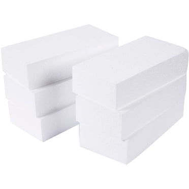 Lot de 6 Blocs de Mousse pour Bricolage, Briques de Polystyrène pour Bricolage, Emballage, Centres de Table (8x4x2 Pouces)