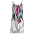thumbnail image 4 of SMihono Robe Bohème d'Été pour Femmes Grande Taille Mode pour Femmes Aguichant Sans Manches à Rayures Imprimées Ourlet Imprimé Robe de Plage Ample, 4 of 4