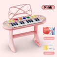 thumbnail image 2 of Kids Piano Keyboard  24 Keys Portable Electronic Piano for Beginners  Musical Gift Toy for 3+ Year Old  Pink, 2 of 12