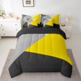thumbnail image 2 of YST 7-Piece Bedding Set, Yellow Grey Black Patchwork Geometry, Modern Abstract, Full, 2 of 5