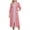 Red, variant on Kaemgyyd Women's Zip up Robe Striped 3/4 Sleeve Housecoats Zipper Front Crew Neck Sleepwear Nightgown Loungewear Dress with Pockets