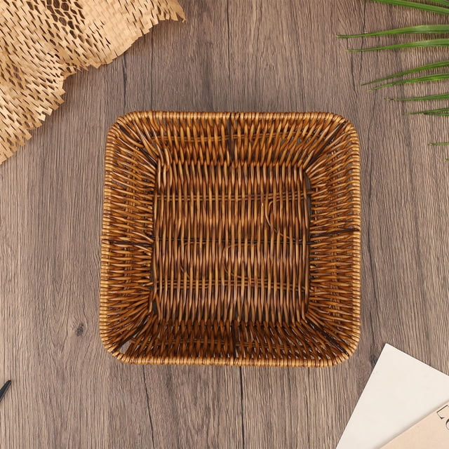 Fridja Under Clearance 5$ Imitation Woven Fruit Basket Snack Bread Snack Basket Fruit and Vegetable Display Basket Storage Basket Welcome Home Decorations