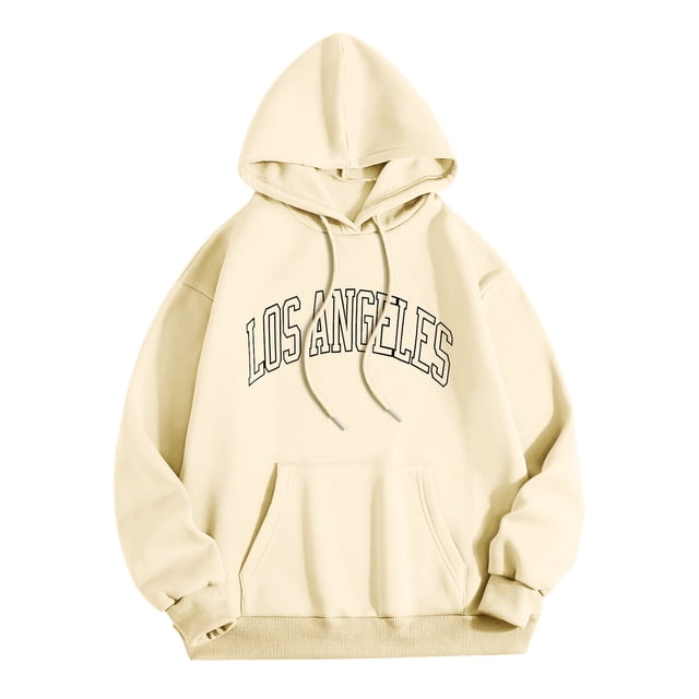 Kcodviy Los Angeles Hommes Femmes Chandail à Capuchon d'Entraînement pour Hommes Lettre Graphique à Capuche Imprimé Robe de Chandail pour Hommes Chandail à Capuchon Col Rond Manches Longues Chandails à Capuchon Hommes Hauts de Chandail