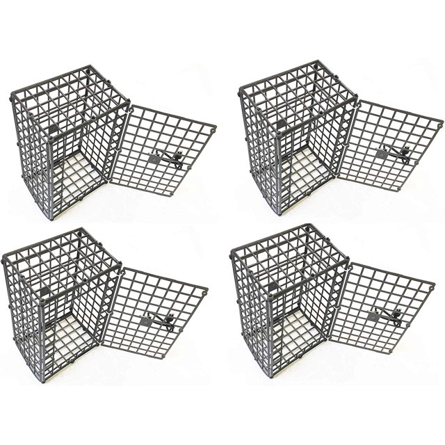 Foldable Plastic Crab Trap Bait case, 4-Pack