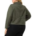 thumbnail image 3 of Unique Bargains Veste de Moto en Denim Inclinée à Fermeture Éclair pour Juniors Grande Taille, 3 of 6