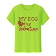 thumbnail image 4 of Tittly T-Shirts pour Femmes T-Shirts Graphiques Saint-Valentin Mon Chien Est Mon Valentin Imprimé Chandail Décontracté Imprimé Col Rond T-Shirt Chandail pour Femme T-Shirt T-Shirts Chemises Hauts pour Femmes Vert P, 4 of 8