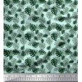 thumbnail image 1 of Soimoi Green Rayon Fabric Monstera Leaves Print Sewing Fabric Yard 42 Inch Wide, 1 of 3