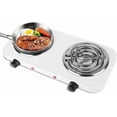 thumbnail image 1 of Estbridge 2000W Double Burner  Electric Hot Plate for Cooking Portable Cooking Stove  Countertop Burner Cooktop for Kitchen  Dorm  Temperature Control  Easy to Clean  White, 1 of 8