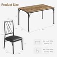 thumbnail image 4 of BeesClover Dining Table Set for 4, Kitchen Table and Chairs for 4 with Upholstered Chairs, 5 Piece Rectangular Kitchen Table Set, for Small Space, Apartment, 4 of 8