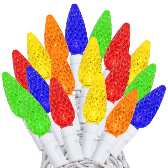 Novelty 24FT 70 LED C6 LED Christmas String Lights, Multicolor Outdoor