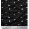 thumbnail image 1 of Soimoi Black Poly Georgette Fabric Heart & Love Text Fabric Prints By Yard 42 Inch Wide, 1 of 5