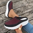 thumbnail image 2 of Platform Sandals Women Slide Closed Toe Fabric Mesh Breathable Walking Shoes Black, 2 of 9