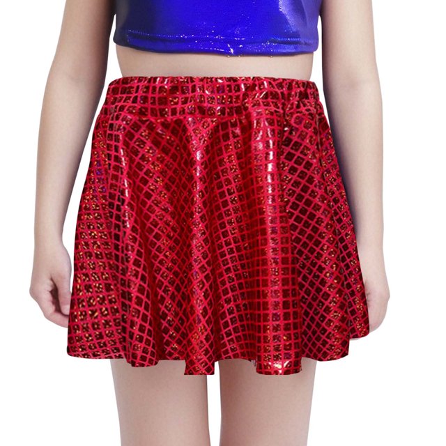 Robes de Danse pour Filles Robe Toot Toot Jupe Cheerleading à Sequins avec Design Découpé Robe Courte Polyvalente pour Performances et Événements