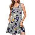 thumbnail image 1 of Ovzne Robes d'Été pour Femmes 2025 Robe d'Été Robe Décontractée pour Femme Dégradé Sans Manches Col Ras du Cou Robe à Imprimé Robe pour Femme Imprimée Liquidation, 1 of 5