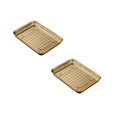 thumbnail image 1 of 1 Set Stainless Stel Bakeware Rectangular Tray Food Storage Tray App Etizer Plates Flat Bottom Baking Pan Cool Ing Rack Baking Dish Drying Rack Kitchen Supplies HouseholdGrid Bakin, 1 of 9