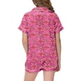 thumbnail image 3 of Satin Pajama Set for Girls Comfortable Two Piece Loungewear with Classic Button Down Design and Soft Short Sleeves, 3 of 3