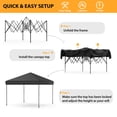 thumbnail image 2 of 10x20 Pop Up Canopy Tent, Heavy Duty Outdoor Canopy with 3 Adjustable Height, Commercial Street Vendors Party Tents for Parties Wedding with Roller Bag & 6 Sandbags, Black, 2 of 5