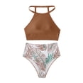 thumbnail image 3 of CEHVOM Women Split Swimsuit Spectacle Waist Printing Bikini, 3 of 4