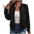 thumbnail image 1 of iHPH7 Vestes Légères pour Femmes Vestes Légères pour Femmes Veste Texturée Femme Mode d'Automne Veste de Baseball Veste Légère Femme Manteau Décontracté Noir m, 1 of 1