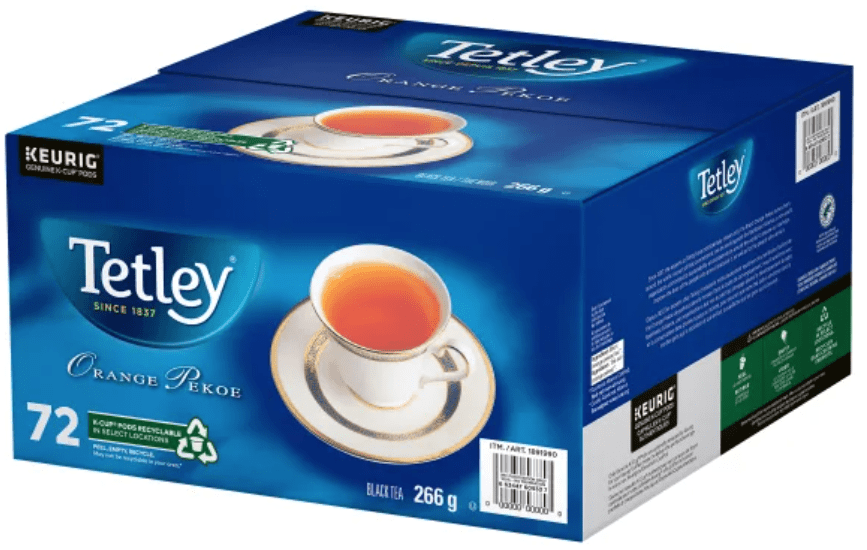 Tetley Orange Pekoe Tea K-Cup Pods – 72 Count