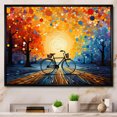 thumbnail image 1 of Designart Bicycle framed wall Art, Bicycle Harmonious Pedals Painting I , bicycle Large framed wall art decor, Multi-Color Modern black framed wall art, 20x12 inches black frame, 1 of 5