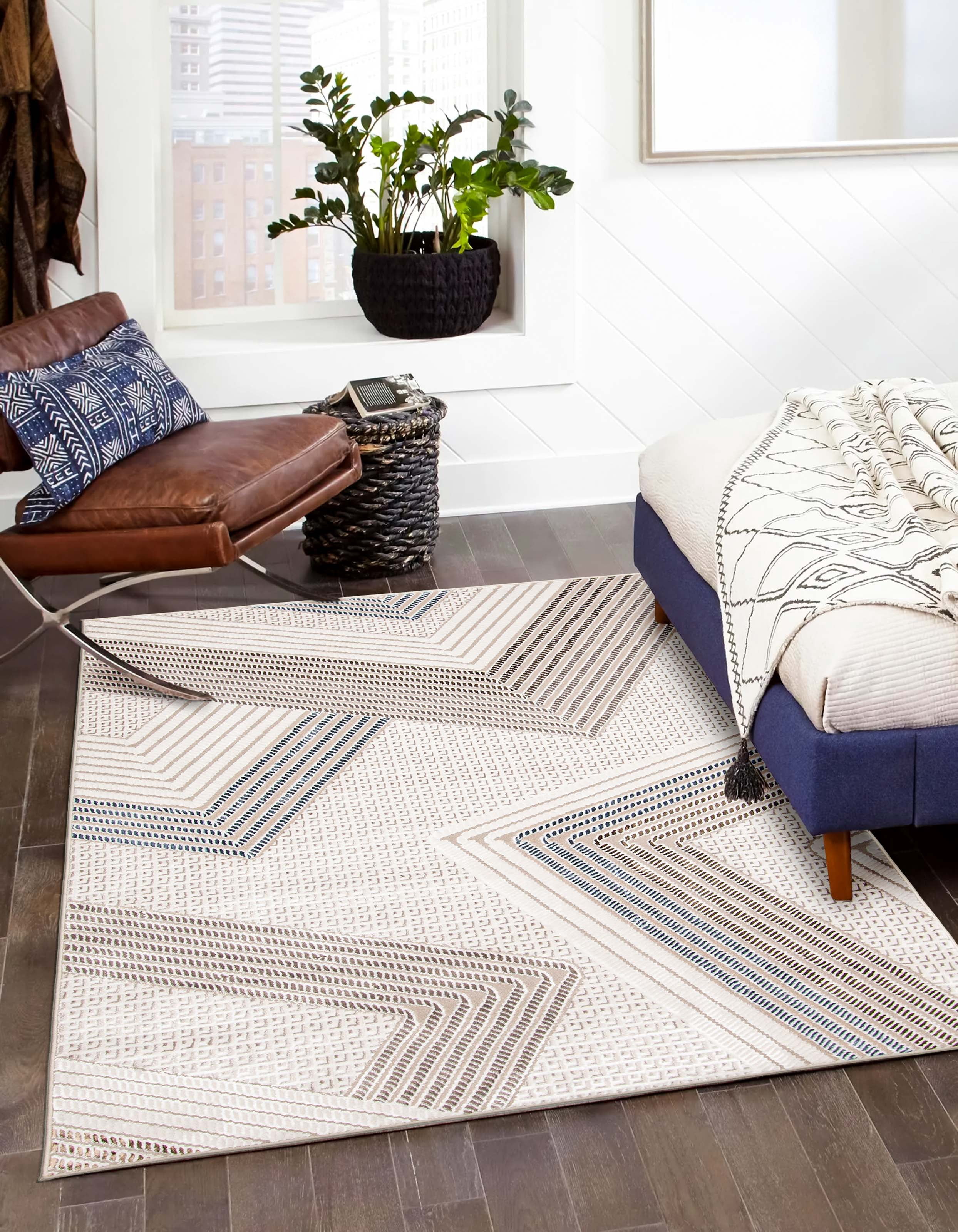 ECARPET Bentley Tapis Contemporain / Moderne pour Salon, Chambre, Salle A Manger, Entrée, Couloir et Plus Encore.