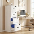 thumbnail image 2 of HOMCOM 4 Drawer File Cabinet with Lock, Vertical Filing Cabinet, White, 2 of 10