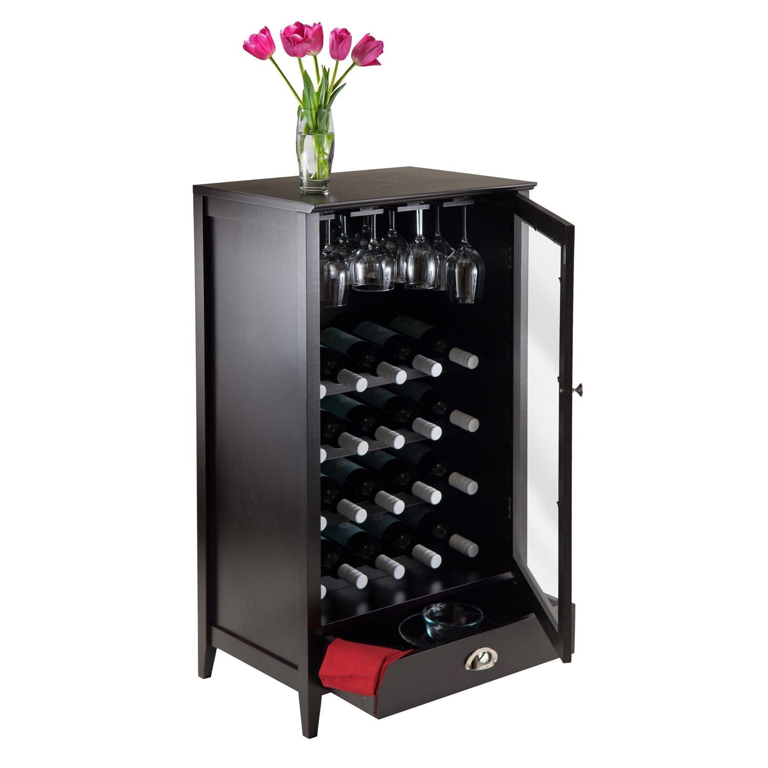 Winsome Bordeaux Wine Cabinet 20-Bottle Shelf Modular in Espresso Finish - 92416