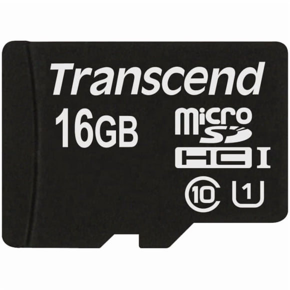 Refurbished Transcend 16 GB MicroSDHC Class 10 UHS-I Memory Card, Premium 400x Speed, Full HD Video Support, TS16GUSDCU1
