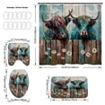 thumbnail image 2 of Hot Selling Bull Head Series Shower Curtain Set, Polyester Waterproof 4 Piece Bathroom Divider, 2 of 6