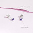 thumbnail image 4 of Bezel Set Simulated Amethyst Toddler Screw Back Earrings 14k White Gold, 4 of 6
