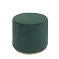 thumbnail image 2 of K-Living Round Ottoman With Stainless Steel Gold Base In Green Suede, 2 of 6