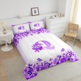 thumbnail image 4 of Erosebridal Letter Comforter Sets Queen Size For Teens,Rose Flower Bedding Queen Comforter Set,Butterfly Room Decorative,Reversible,Ultra Soft,3-Piece, 4 of 8