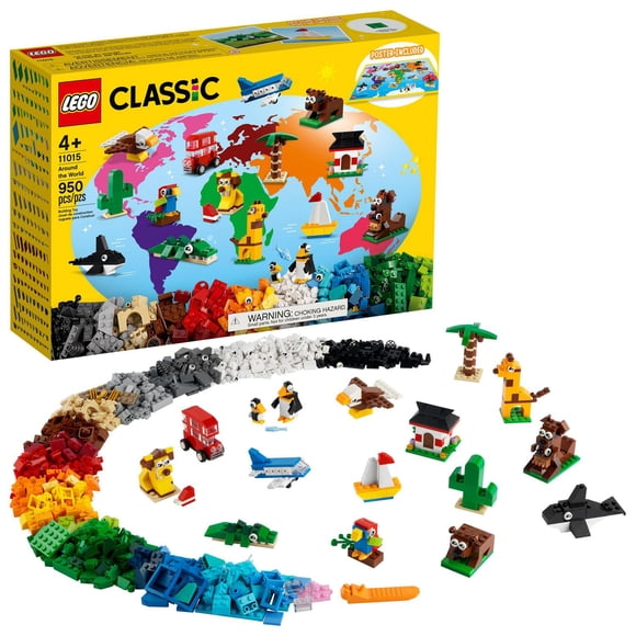 LEGO Classic Around the World 11015 Building Kit; 15 Toys for Kids (950 Pieces)