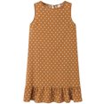 thumbnail image 1 of facefd Women Dress Sleeveless Dot Vest Ruffled Round Ruffled Round Neck Loose Dress Khaki L, 1 of 6