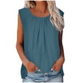 thumbnail image 1 of Timegard Womens Summer Tank Tops Round Neck Casual Lightweight Shirts Sleeveless Solid Color Vacation Top, 1 of 7