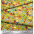 thumbnail image 2 of Soimoi Moss Georgette Fabric Triangle Geometric Fabric Prints by Yard 42 Inch Wide, 2 of 3