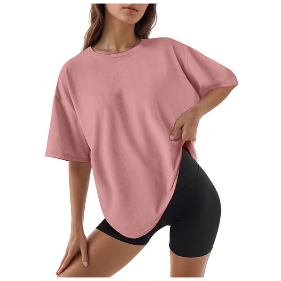 VJATTWR Oversized Tshirt Women Women Crew Neck Fitted Shirt Basic Tops Short Sleeves Summer T Shirt Tops Classic T Shirt Tee Xxl