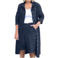 thumbnail image 1 of XZNGL Ensembles Deux Pièces pour Femmes Ensemble Deux Pièces pour Femmes en Coton et Lin Uni à Manches Longues avec Col à Revers et Boucle Hauts et Pantalon Ensemble Hauts à Manches Longues pour Femmes Hauts à Manches Longues pour Femmes Pantalons en Coton et Lin pour Femmes, 1 of 6