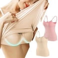 thumbnail image 2 of Timegard Camisoles pour Femmes 2 Pcs avec Soutien-Gorge Intégré Col Rond Bretelles Spaghetti Ajustées Douces Maillots de Corps Décontractés Hauts de Pyjama, 2 of 5