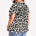 thumbnail image 3 of Birdeem Women Fashion Casual Printing Short Sleeve Loose Plus Size Ruffle Short Sleeve Tops V-Neck Blouse, 3 of 5