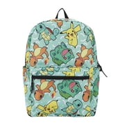 Pokémon 17-Inch Backpack with Kanto Starters Print and Side Mesh Pockets, Back to School Supplies